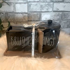 Rae Dunn BRUSHES THINGS bathroom set